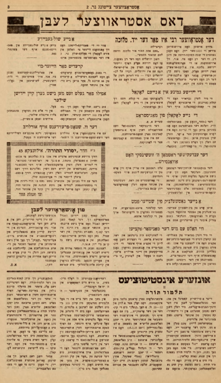 The Yesodei Hatora Cheyder article from 1937
