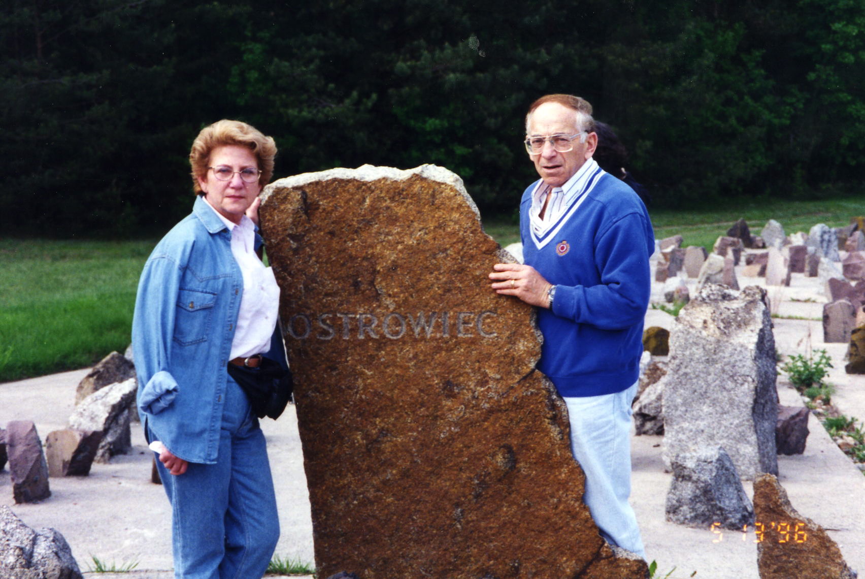 Ruth with her husband Mark visiting Treblinka in 1996