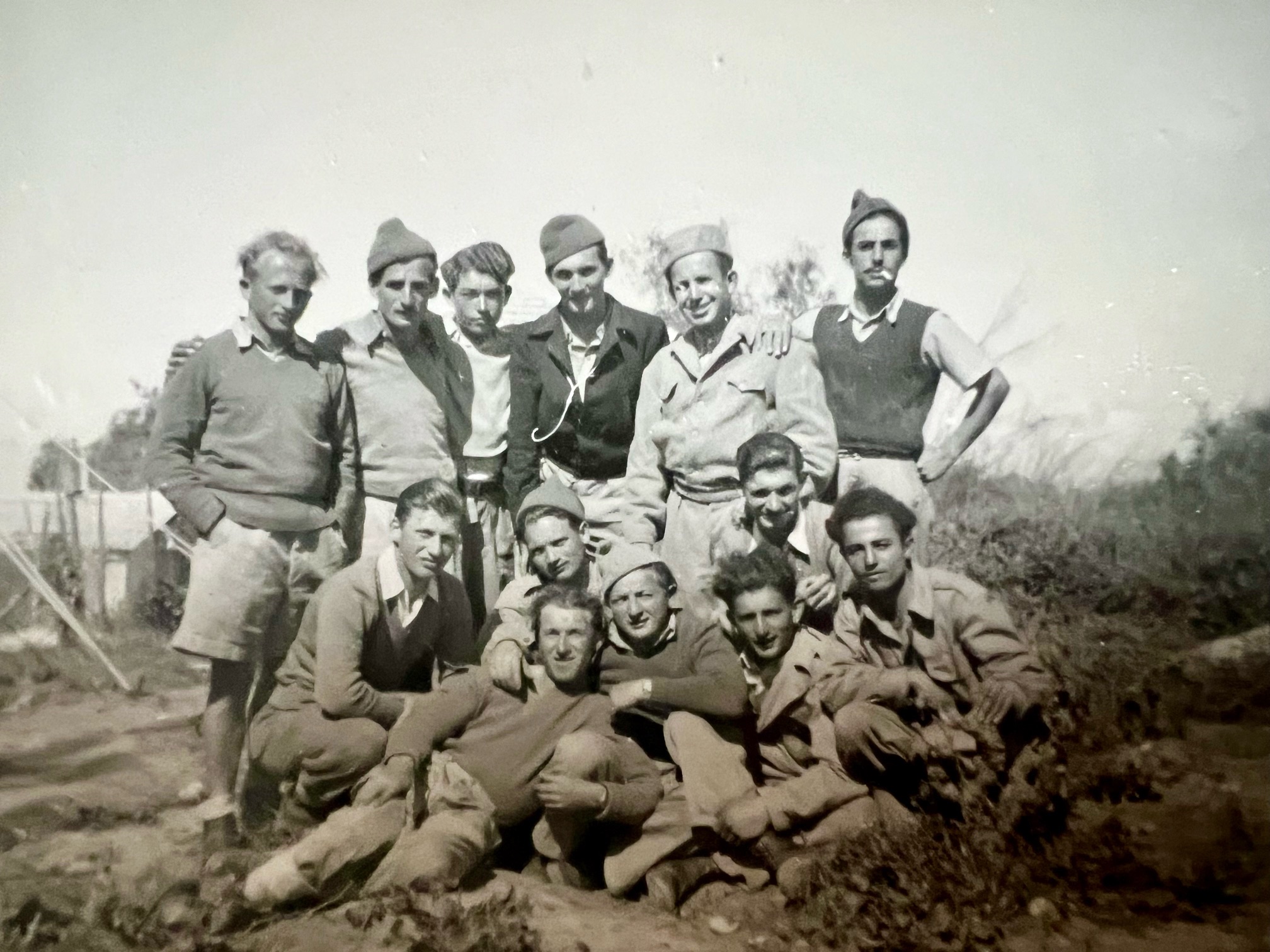 Bottom left lying down:, Chaim Pipek  , brother of Efraim in early years in Israel