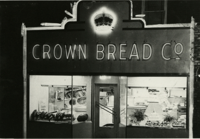 Crown Bread Company storefront, Toronto, 1952. Source: Ontario Jewish Archives Website
