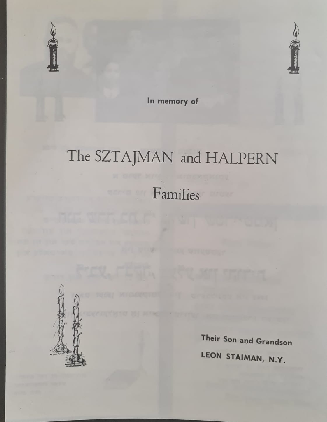 Memorial ad from Yizkor Book 1971